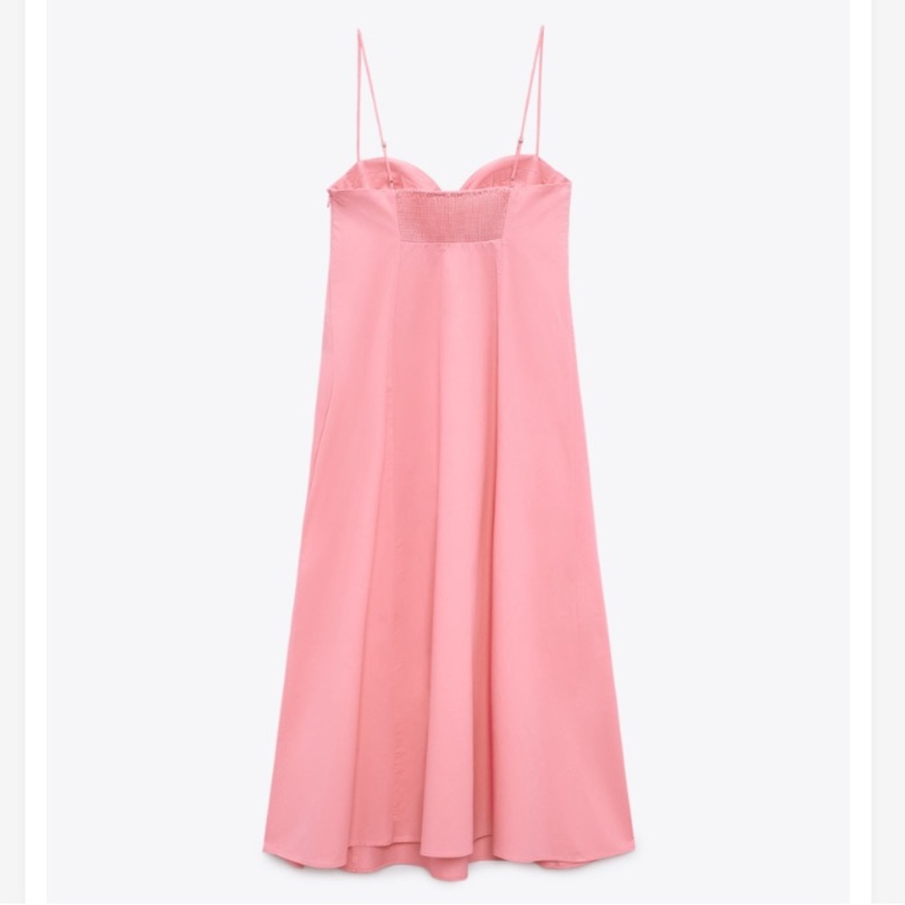 ZARA pink poplin midi dress - Picture 10 of 11
